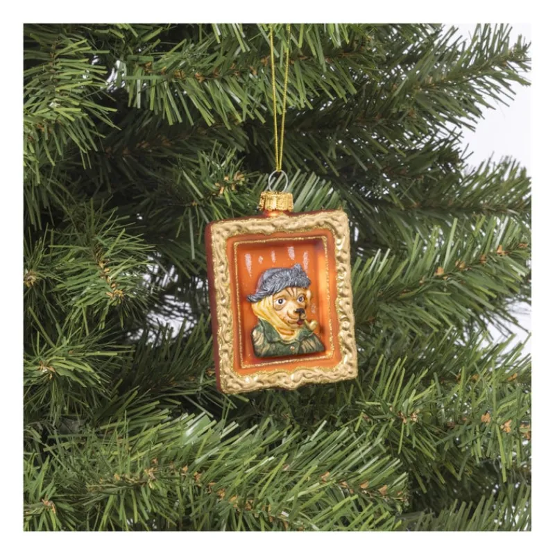 Xenos Kersthangers|Kerstballen-Kersthanger schilderij hond - diverse varianten - glas