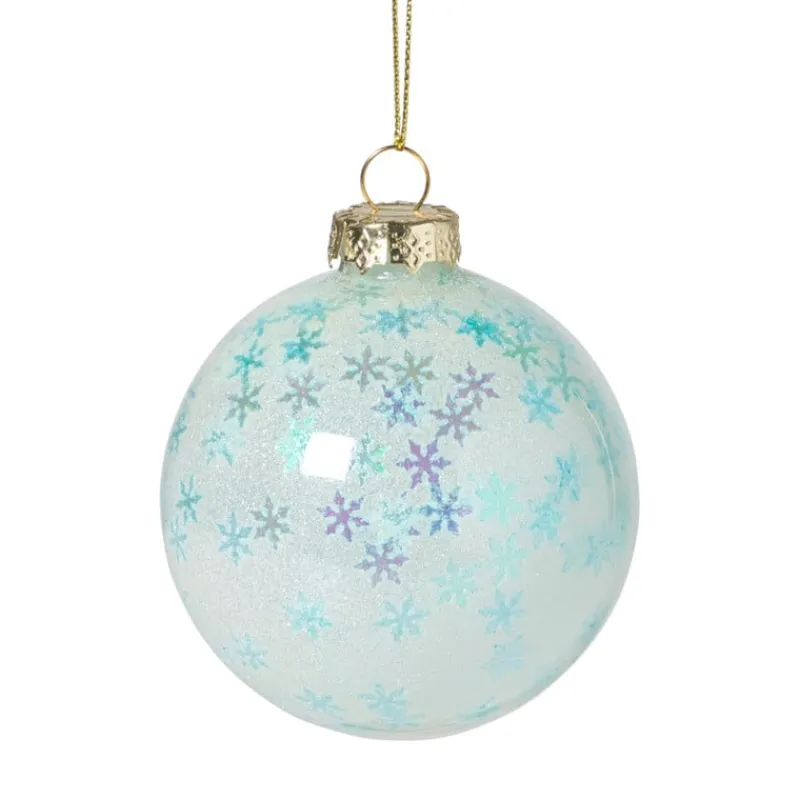 Xenos Kersthangers|Kerstballen-Kersthanger sneeuwvlok - blauw - ø8 cm