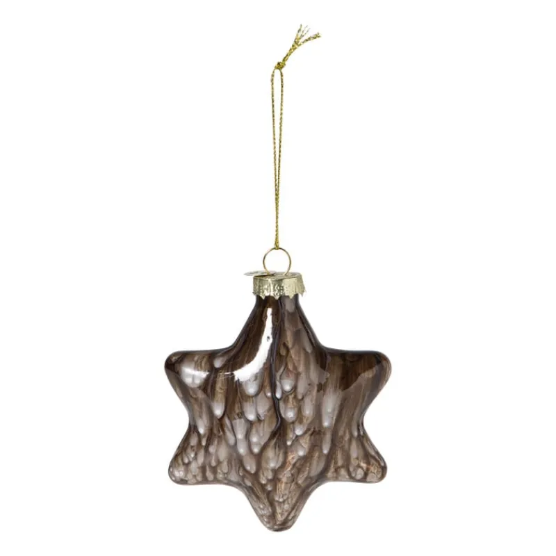 Xenos Kersthangers|Kerstballen-Kersthanger ster - zwart - 8x8x4 cm