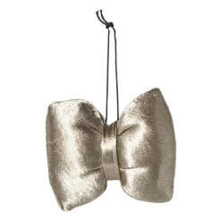 Xenos Kersthangers|Kerstballen-Kersthanger strik - champagnekleurig - 8x9.5x1.5 cm