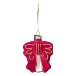 Xenos Kersthangers|Kerstballen-Kersthanger strik - paars - 8.5x8x3 cm