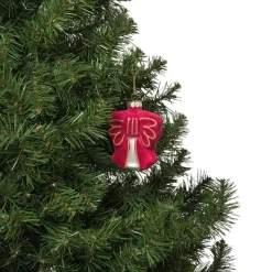 Xenos Kersthangers|Kerstballen-Kersthanger strik - paars - 8.5x8x3 cm