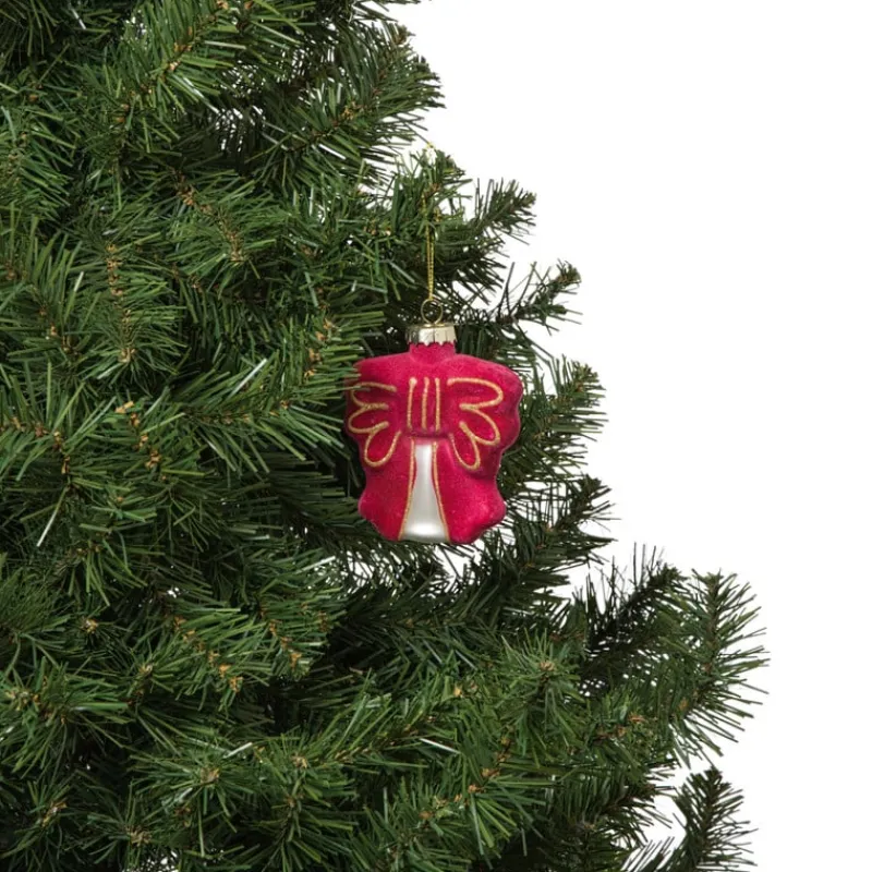 Xenos Kersthangers|Kerstballen-Kersthanger strik - paars - 8.5x8x3 cm