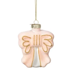 Xenos Kersthangers|Kerstballen-Kersthanger strik - roze - 8.5x8x3 cm