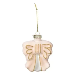 Xenos Kersthangers|Kerstballen-Kersthanger strik - roze - 8.5x8x3 cm