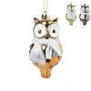 Xenos Kersthangers|Kerstballen-Kersthanger uil - diverse varianten - 9.4x4.8x3.9 cm