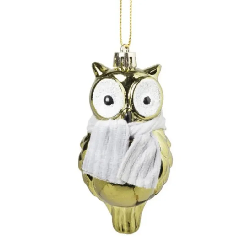 Xenos Kersthangers|Kerstballen-Kersthanger uil - diverse varianten - 9.4x4.8x3.9 cm