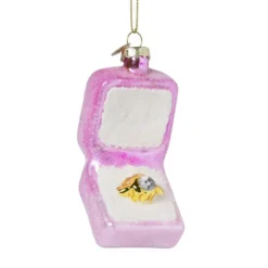 Xenos Kersthangers|Kerstballen-Kersthanger verlovingsring - glas - 10.3x5x4 cm