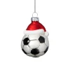 Xenos Kerst|Kersthangers-Kersthanger voetbal - zwart/wit- ø6.3x7.8 cm