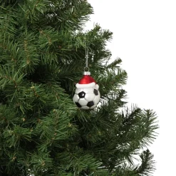 Xenos Kerst|Kersthangers-Kersthanger voetbal - zwart/wit- ø6.3x7.8 cm