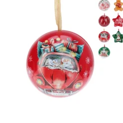 Xenos Kersthangers|Kerstballen-Kersthanger voorraadblik - diverse varianten - ø7.5 cm