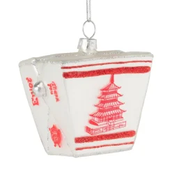 Xenos Kersthangers|Kerstballen-Kersthanger wok to go - glas - 11x11x7.5 cm