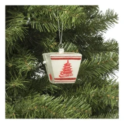 Xenos Kersthangers|Kerstballen-Kersthanger wok to go - glas - 11x11x7.5 cm
