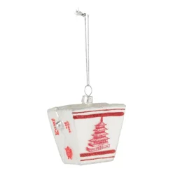 Xenos Kersthangers|Kerstballen-Kersthanger wok to go - glas - 11x11x7.5 cm