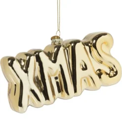 Xenos Kersthangers|Kerstballen-Kersthanger XMAS - glas - 7.5x15x3.5 cm