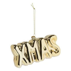 Xenos Kersthangers|Kerstballen-Kersthanger XMAS - glas - 7.5x15x3.5 cm