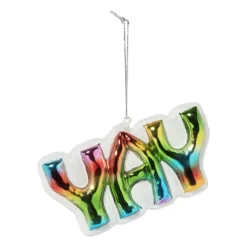 Xenos Kersthangers|Kerstballen-Kersthanger YAY - glas - 6.6x12.7x2.6 cm