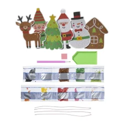Xenos Kerst Knutselen-Kersthangers diamond paiting DIY - set van 6