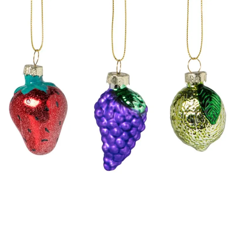 Xenos Kersthangers|Kerstballen-Kersthangers mini - fruit - set van 3