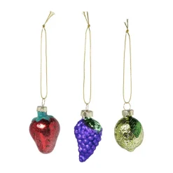 Xenos Kersthangers|Kerstballen-Kersthangers mini - fruit - set van 3
