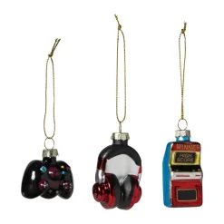 Xenos Kersthangers|Kerstballen-Kersthangers mini - games - set van 3