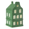Xenos Kerstfiguren|Kersthuisjes-Kersthuisje - groen - 11x5.5x5.5 cm
