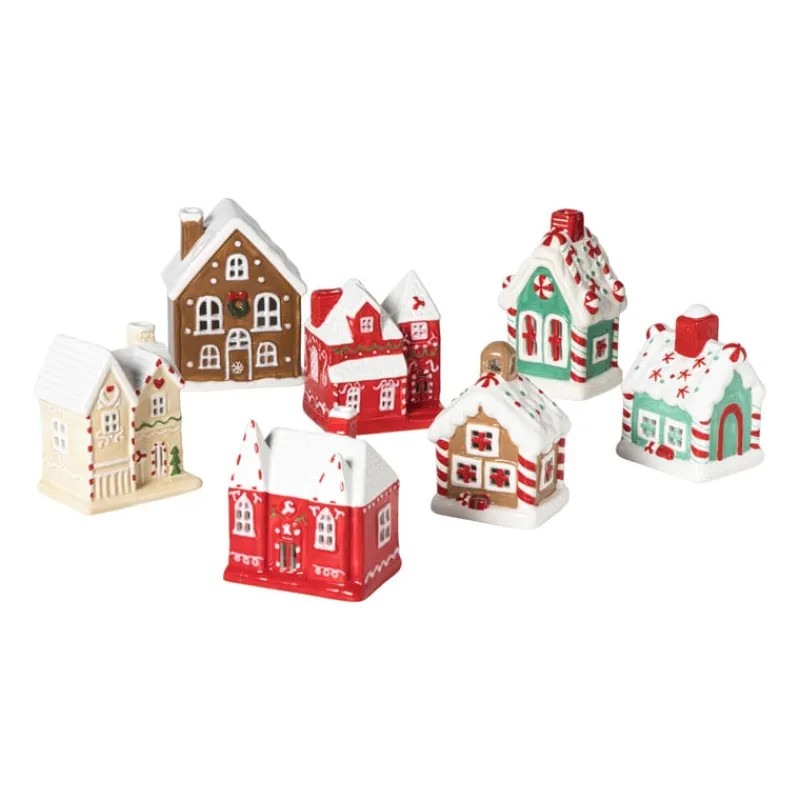 Xenos Kerstfiguren|Kersthuisjes-Kersthuisje LED middel - groen - 13x8x6 cm