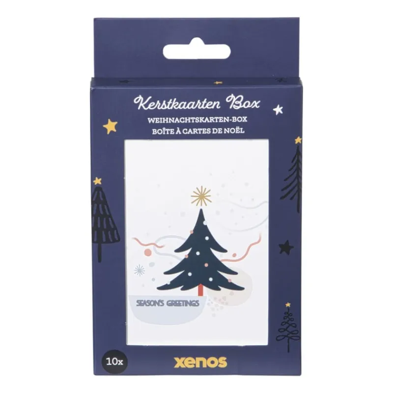Xenos Kerst Knutselen-Kerstkaarten box kleur - set van 10