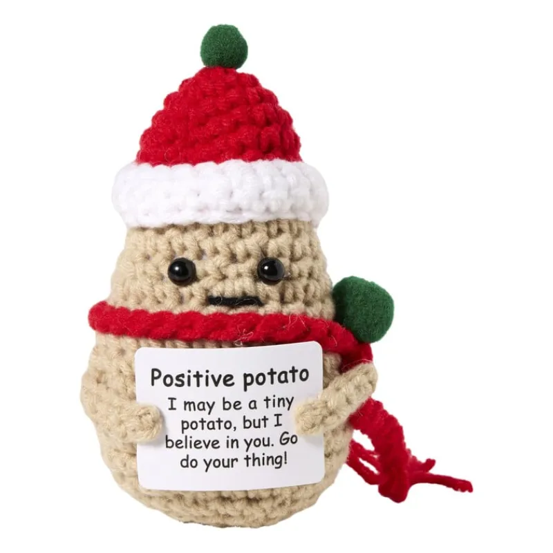 Xenos Knuffels-Kerstknuffel aardappel - 8 cm