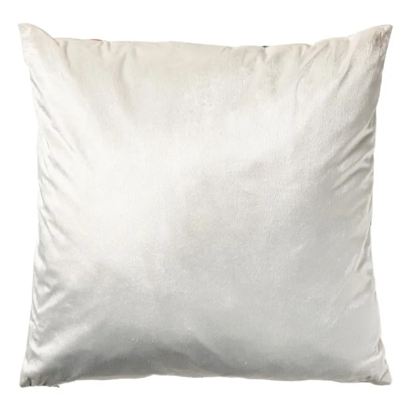 Xenos Kussens-Kerstkussen skiën - beige/multikleur - 45x45 cm