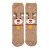 Xenos Kerstcadeaus-Kerstsokken rendier - bruin - one size