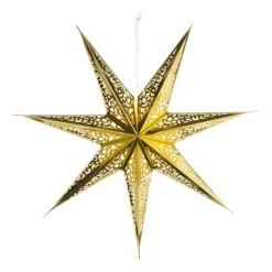 Xenos Kerstfiguren-Kerstster papier - goudkleurig - 60 cm