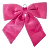 Xenos Kersthangers-Kerststrik velvet groot - roze - 48x56 cm