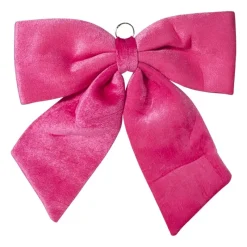 Xenos Kersthangers-Kerststrik velvet groot - roze - 48x56 cm