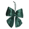 Xenos Kersthangers-Kerststrik velvet klein - groen - 12x13 cm