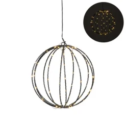 Xenos Kerstverlichting-Kerstverlichting hangende kerstbal - warm wit - ø25 cm