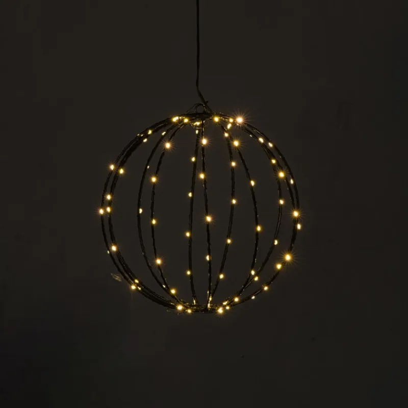 Xenos Kerstverlichting-Kerstverlichting hangende kerstbal - warm wit - ø25 cm