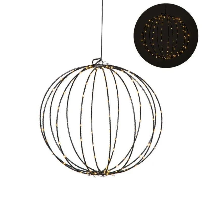 Xenos Kerstballen-Kerstverlichting hangende kerstbal - warm wit - ø35 cm
