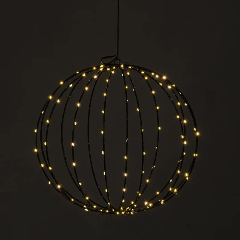 Xenos Kerstballen-Kerstverlichting hangende kerstbal - warm wit - ø35 cm