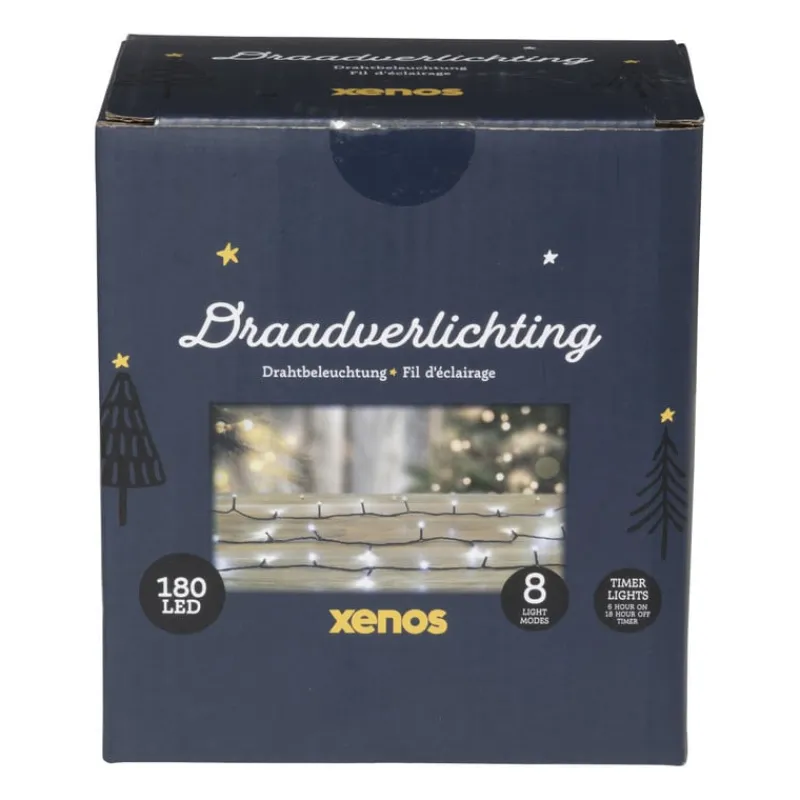 Xenos Kerstverlichting|Kerstboom Verlichting-Kerstverlichting LED - klassiek wit - 180 lampjes - 13.5 meter
