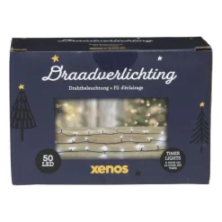 Xenos Kerstverlichting|Kerstboom Verlichting-Kerstverlichting LED - klassiek wit - 50 lampjes - 3.7 meter