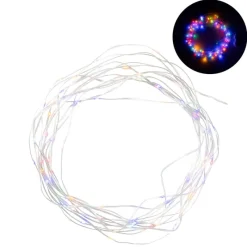 Xenos Kerstverlichting-Kerstverlichting LED - multikleur - 100 lampjes - 30 cm