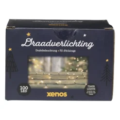 Xenos Kerstverlichting|Kerstboom Verlichting-Kerstverlichting LED - warm wit - 100 lampjes - 7.5 meter