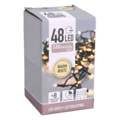Xenos Kerstverlichting-Kerstverlichting LED - warm wit - 48 lampjes - 3.5 meter
