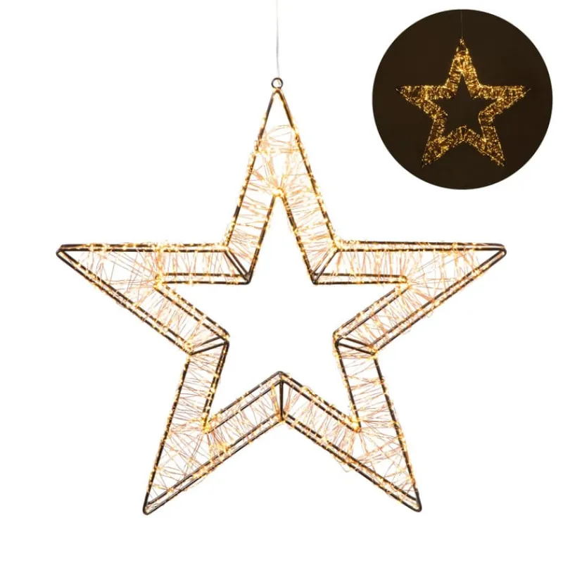 Xenos Kerstverlichting|Kerstboom Verlichting-Kerstverlichting ster groot - warm wit - 58 cm