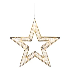 Xenos Kerstverlichting|Kerstboom Verlichting-Kerstverlichting ster groot - warm wit - 58 cm