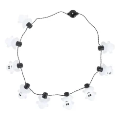 Xenos Verkleedaccessoires-Ketting met lichtjes - spookjes - ø44 cm