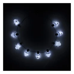 Xenos Verkleedaccessoires-Ketting met lichtjes - spookjes - ø44 cm