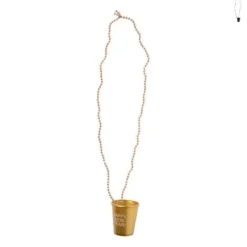 Xenos Shotglaasjes-Ketting shotglas NY - diverse kleuren - 80 cm
