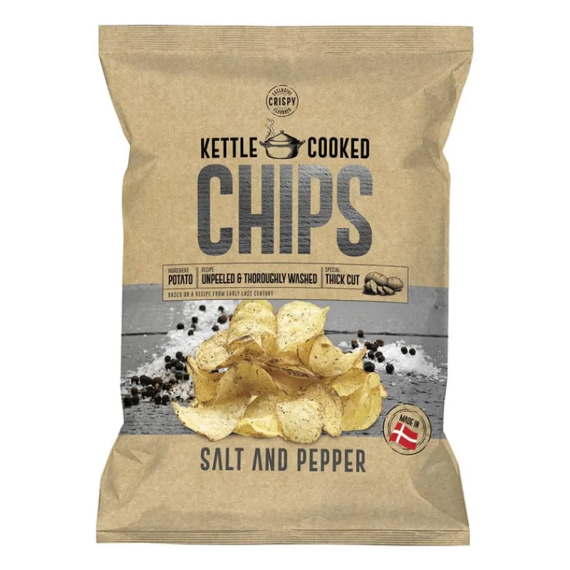 Xenos Chips, Nootjes En Zoutjes-Kettle Cooked Chips - zeezout en peper - 150 gram